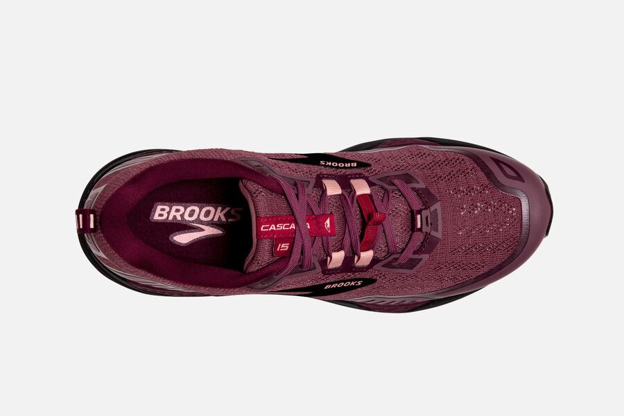 Brooks Israel Cascadia 15 Trail Running Shoes Womens - Burgundy - WLB-068172